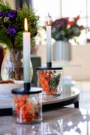 CREATIV HOME Kerzenhalter 4er Set Schwarz Glas Metall Bild 5