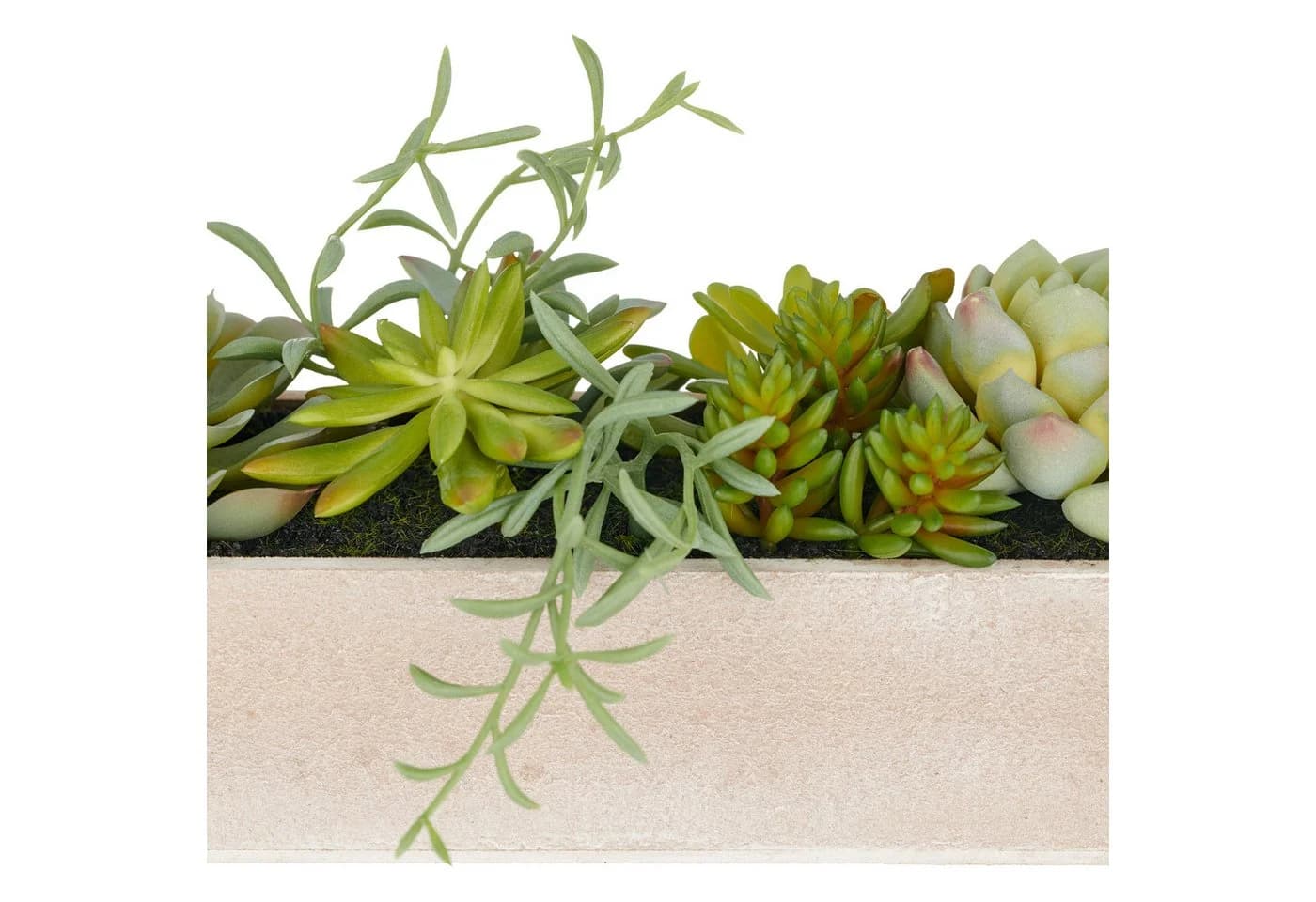 Creativ green Kunstpflanze Sukkulenten Arrangement Modern Holzkasten Grün
