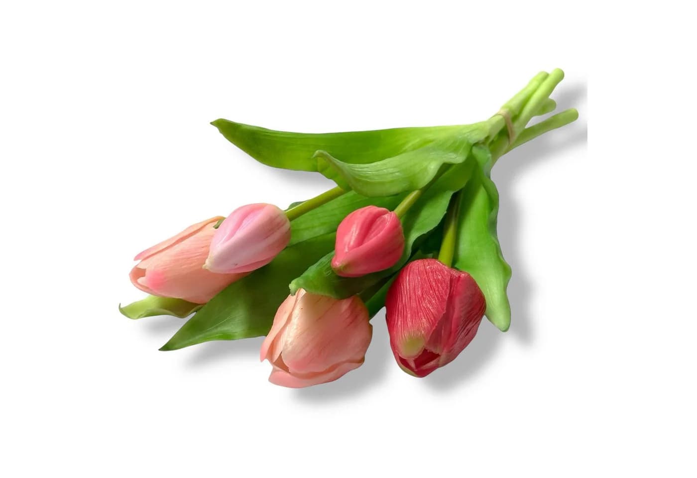 Künstlicher Tulpenbund mit 5 Tulpen Gasper Rosa