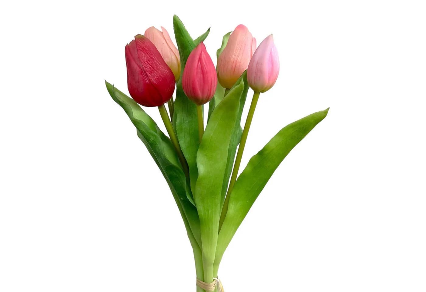 Künstlicher Tulpenbund mit 5 Tulpen Gasper Rosa - Bild 2