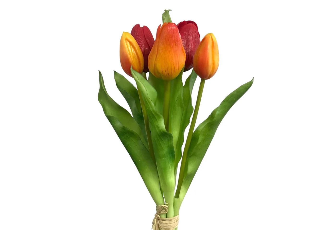 Gasper Künstlicher Tulpenbund 5er Orange-Rot - Bild 2
