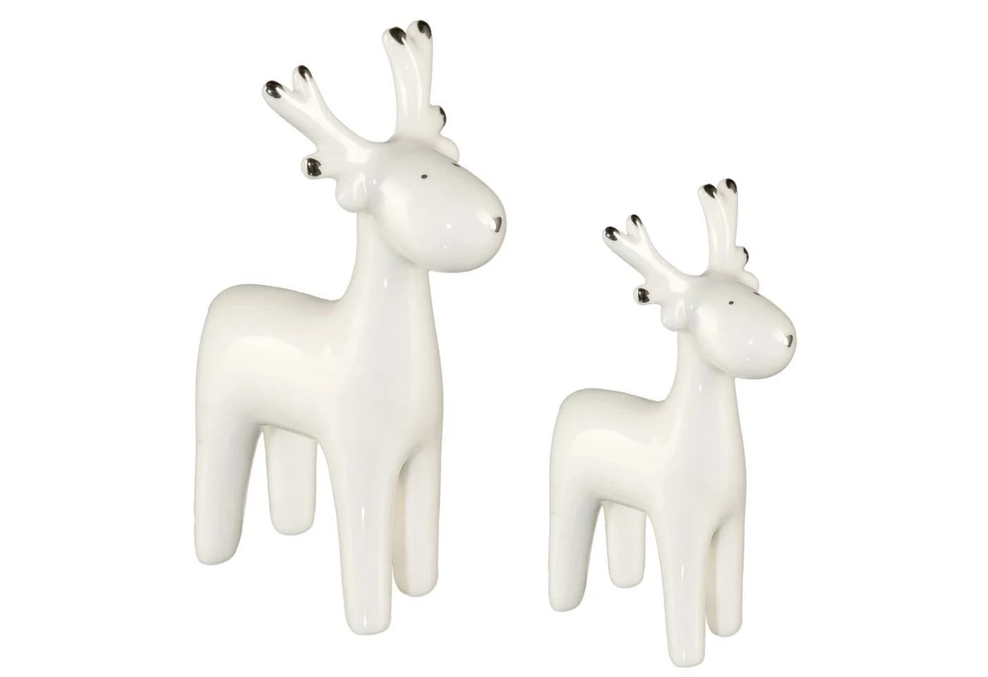Creativ home Weihnachtsfigur Keramikfigur Elch (4 St) handbemalt