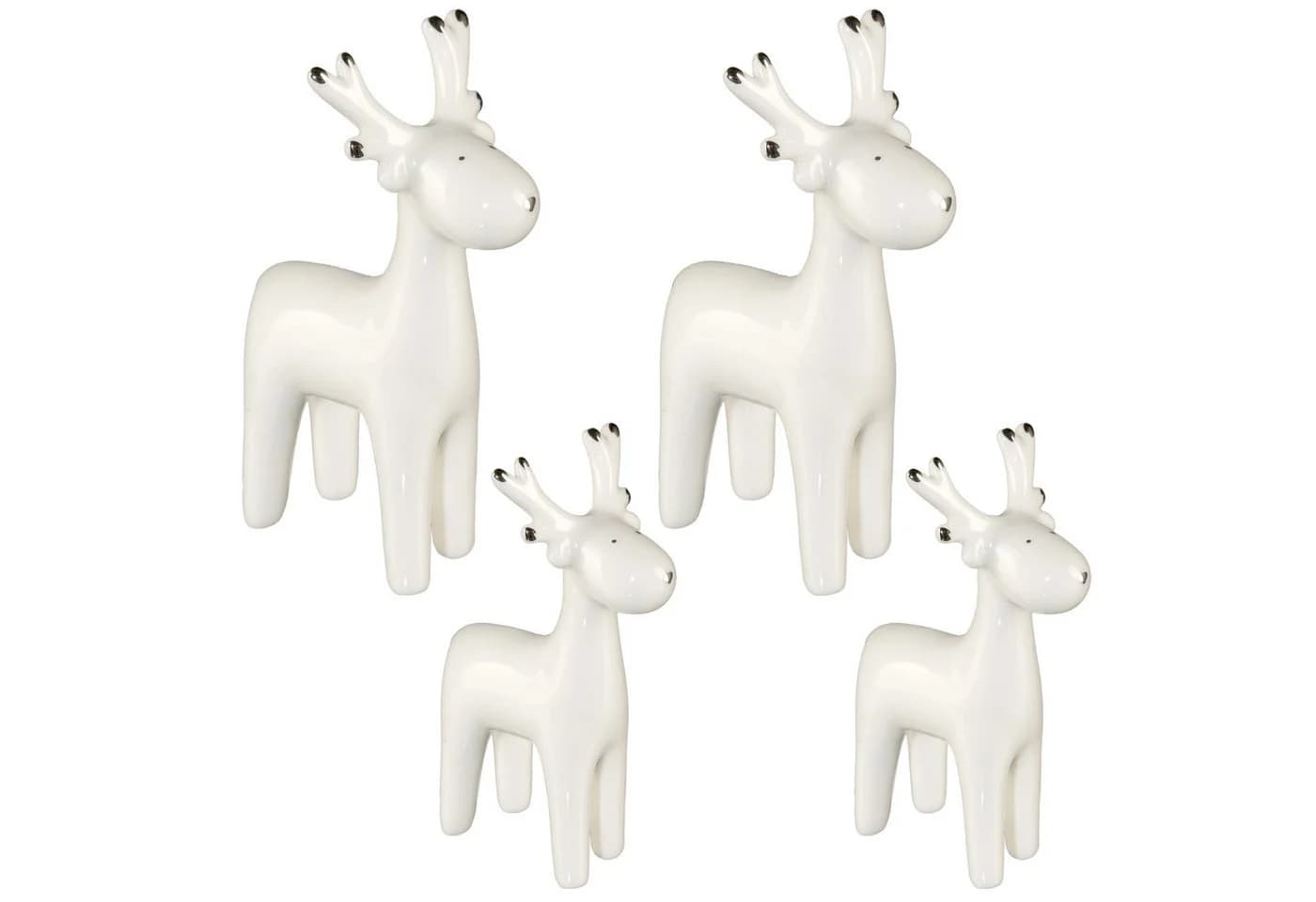 Creativ home Weihnachtsfigur Keramikfigur Elch (4 St) handbemalt - Bild 2