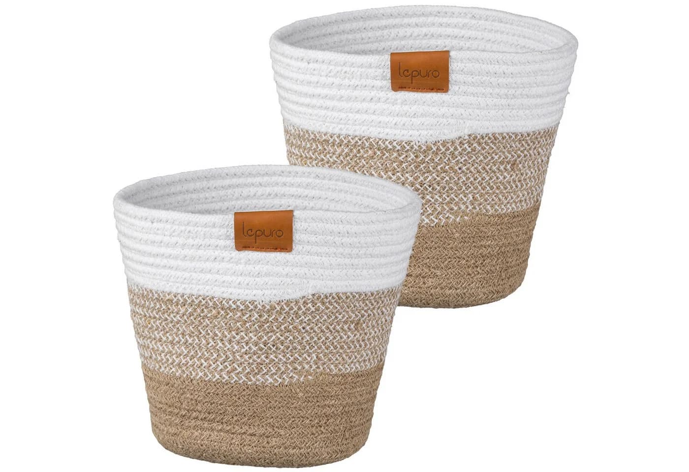 Creativ home Übertopf 2er Set Jute Baumwolle - Bild 2