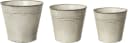 Creativ home Übertopf-Set 3-tlg. Metall Creme/Grau Bild 2