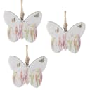 Creativ Home Dekohänger Schmetterlingshänger 3er Set Pastellrosa Mangoholz Bild 3