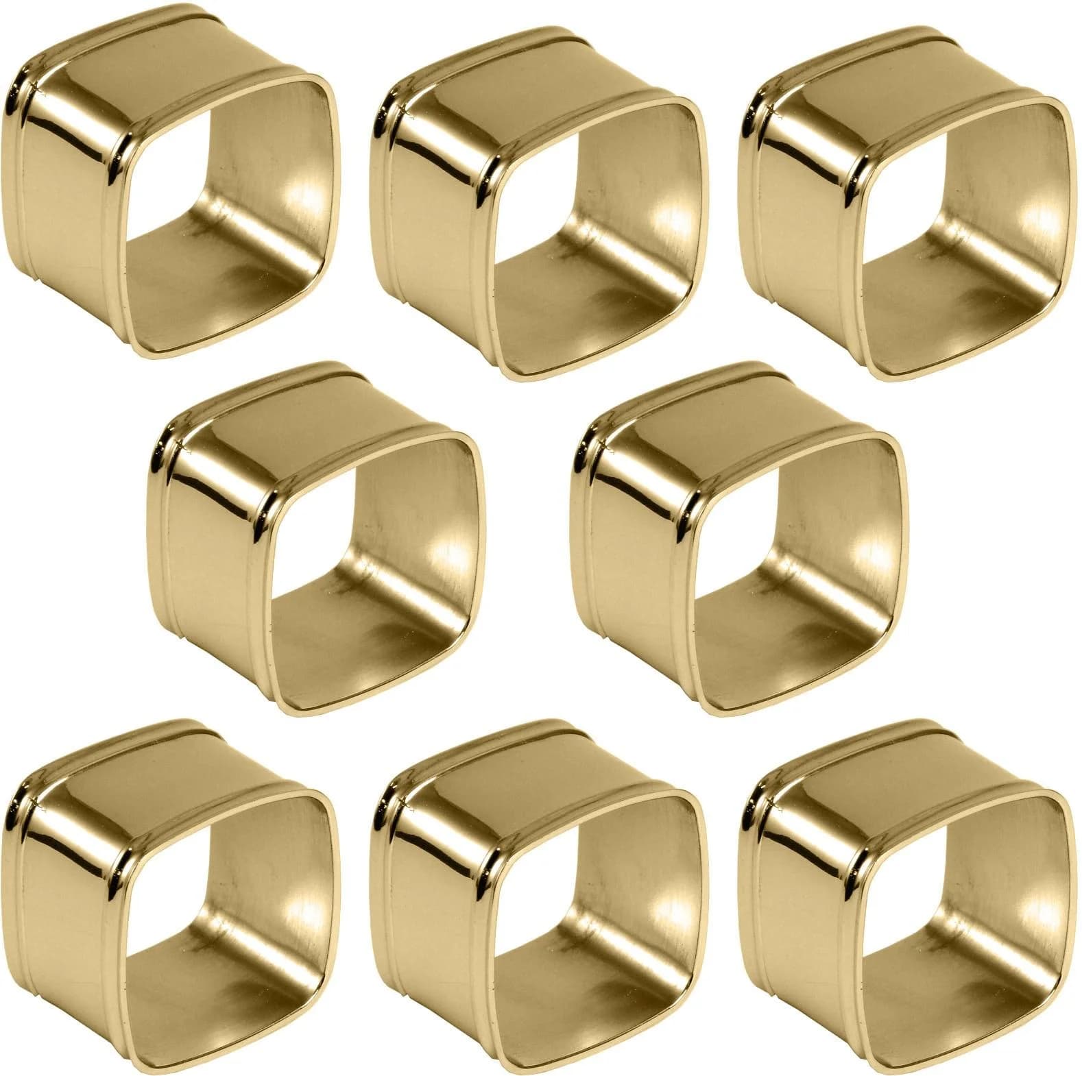 CREATIV HOME Serviettenring Set 8-tlg. altgold eckig