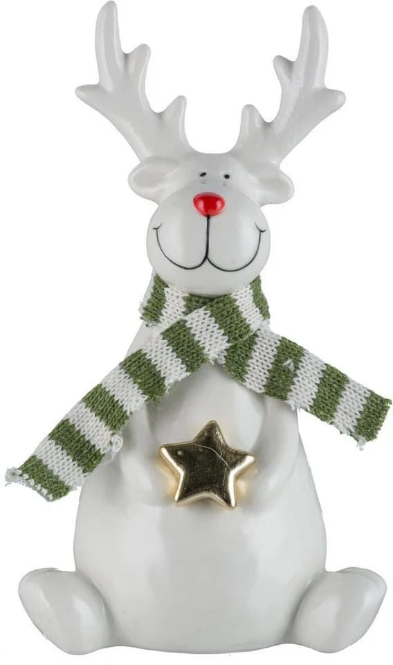 Creativ home Weihnachtsfigur Hirsch mit Schal