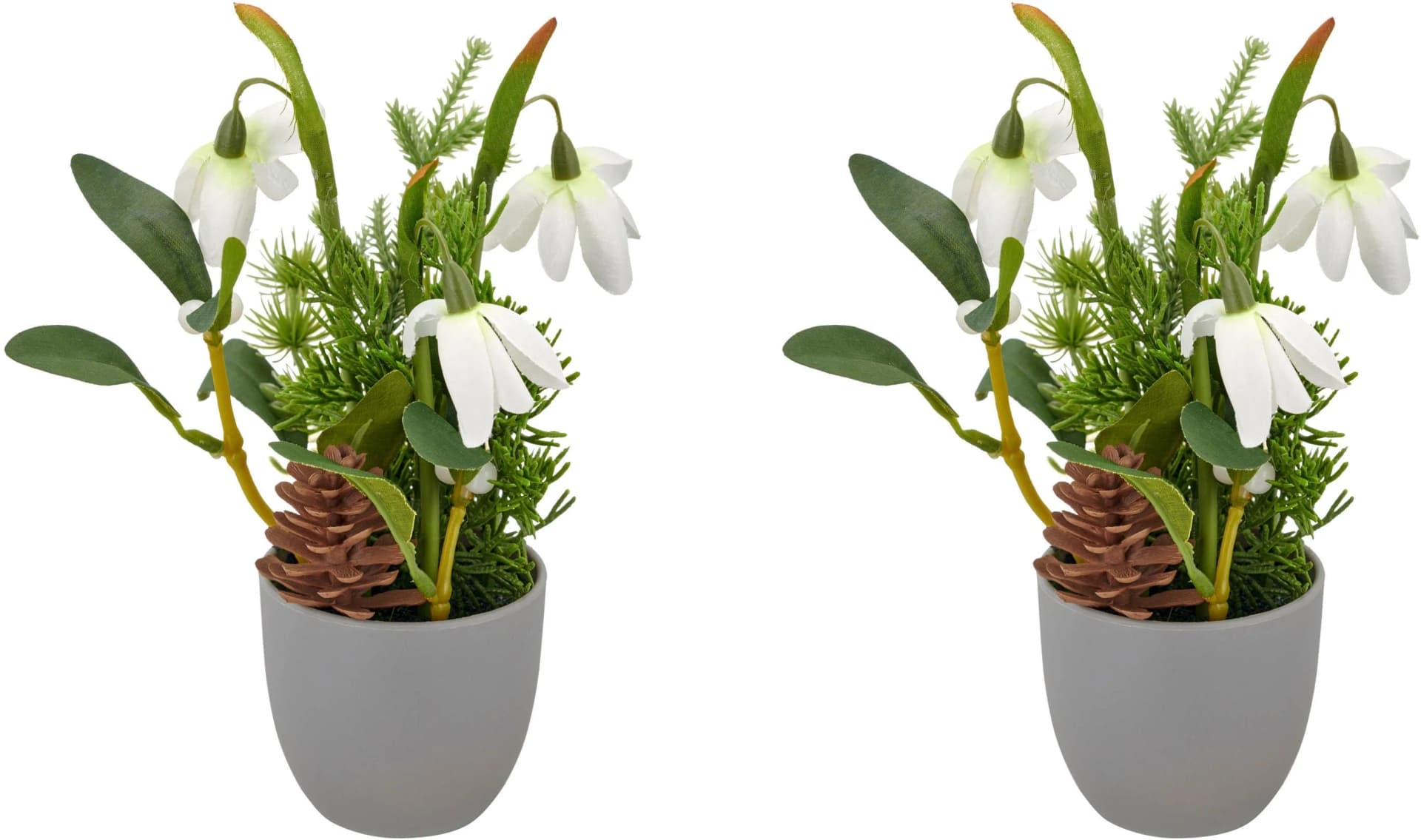 Creativ Green Kunstpflanze Schneeglöckchen 2er Set 20 cm Polyester