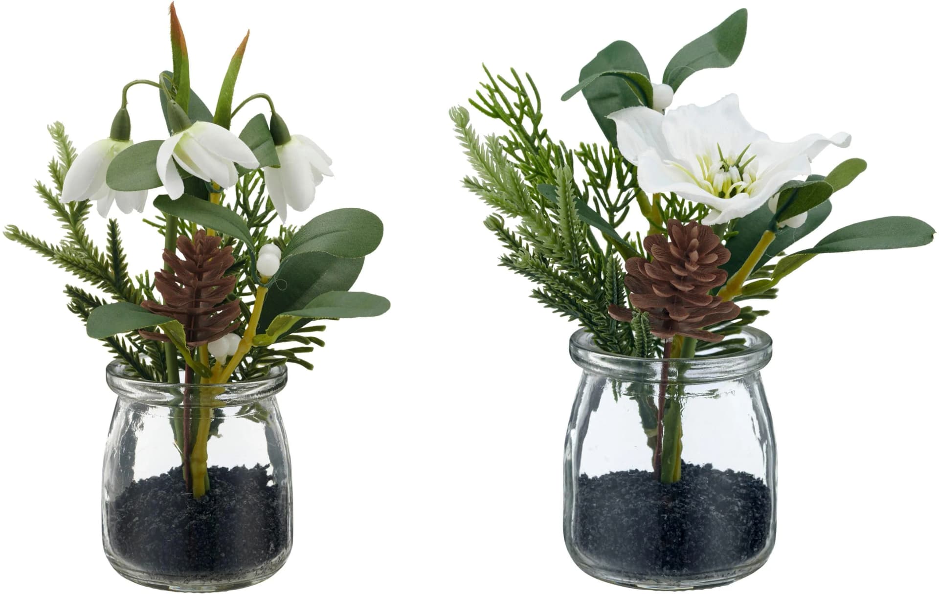 Creativ Green Kunstpflanze Schneeglöckchen und Christrose Weiß