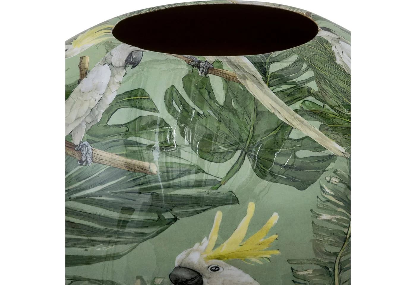 Tischvase CREATIV HOME Grün mit floralem Dekor