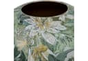 CREATIV HOME Tischvase Grün Metall Florales Dekor 32cm Bild 1