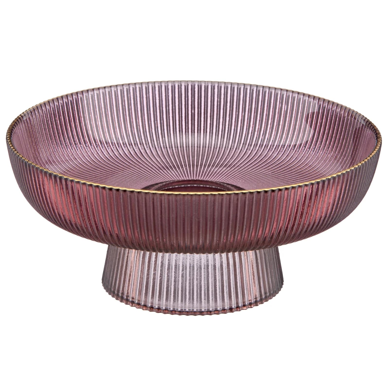 LEGER HOME BY LENA GERCKE Deko Glasschale geriffelt mit Goldrand Lila
