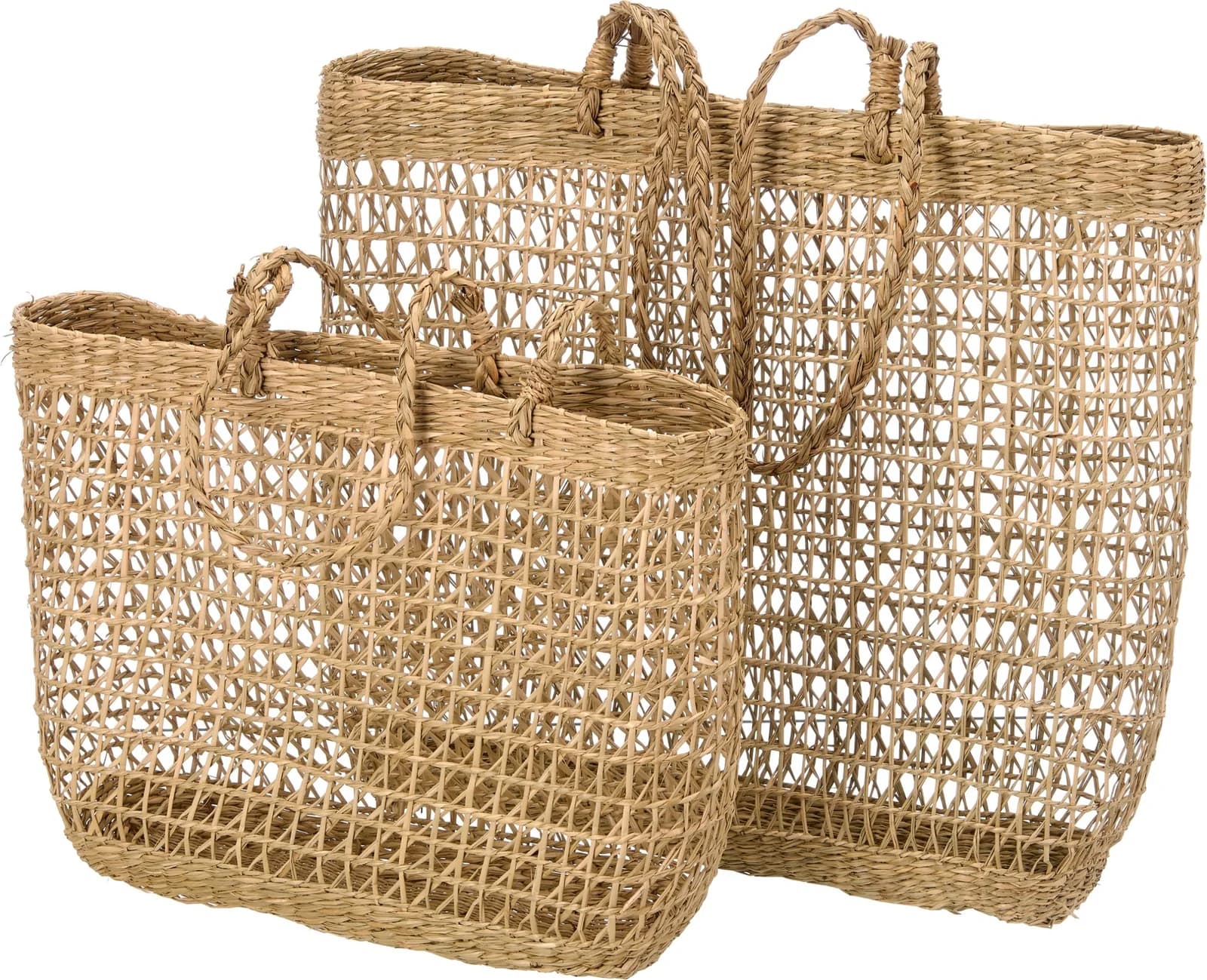 CREATIV HOME Dekokorb 2er Set Seegras Braun