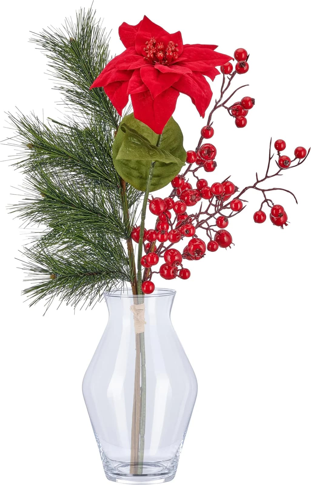 CREATIV GREEN Kunstpflanze Mix-Strauß mit Weihnachtsstern Rot