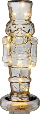 Creativ home LED Nussknacker Dekofigur Grau Glas mit Timer Bild 2