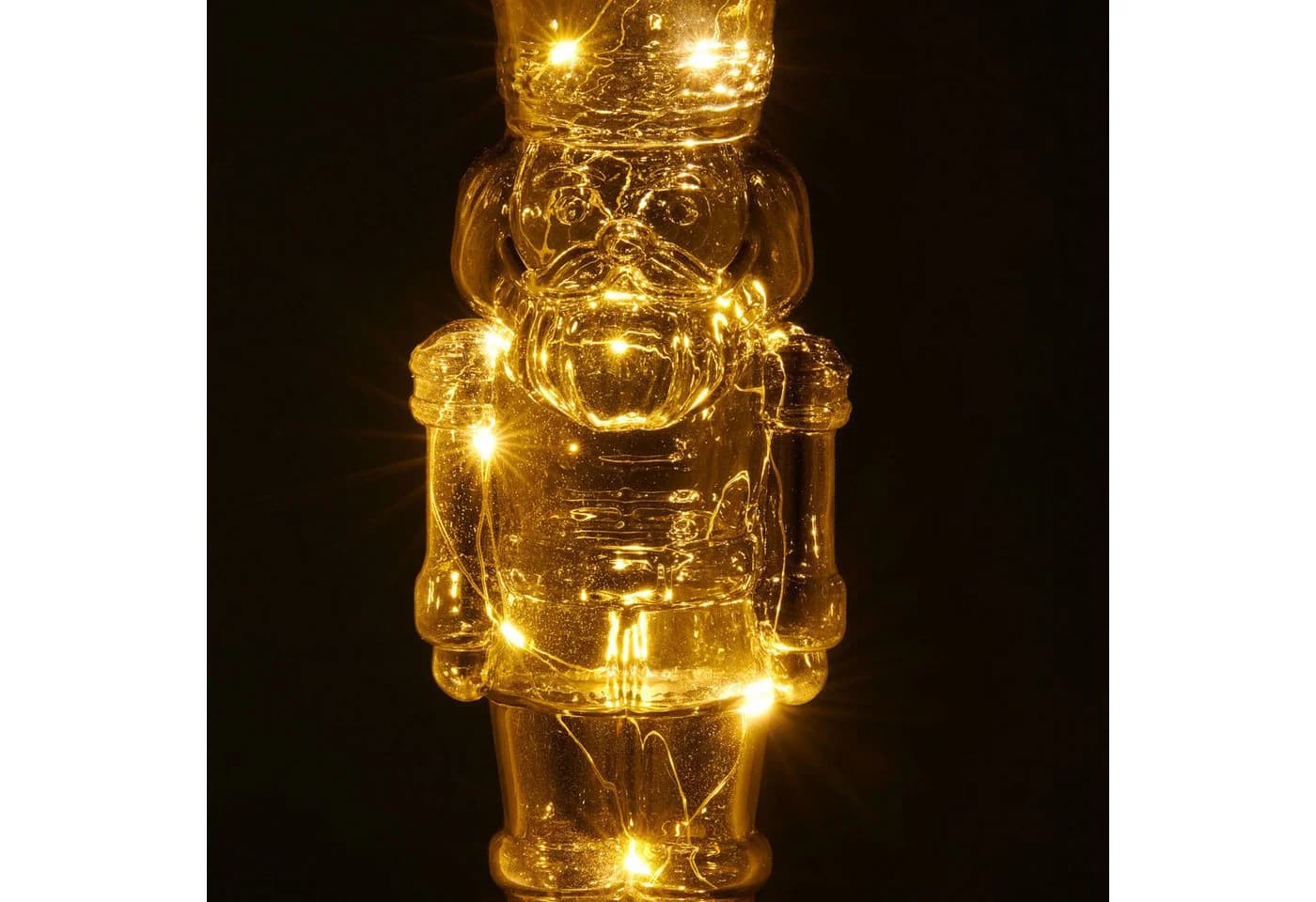 Creativ home LED Nussknacker Dekofigur Grau Glas mit Timer - Bild 3