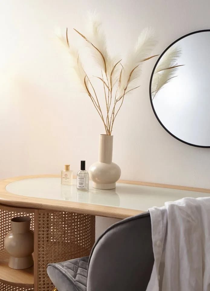 OTTO home Winterliche Kunstpflanze Mael 3er Set Reetgras Grün/Weiß