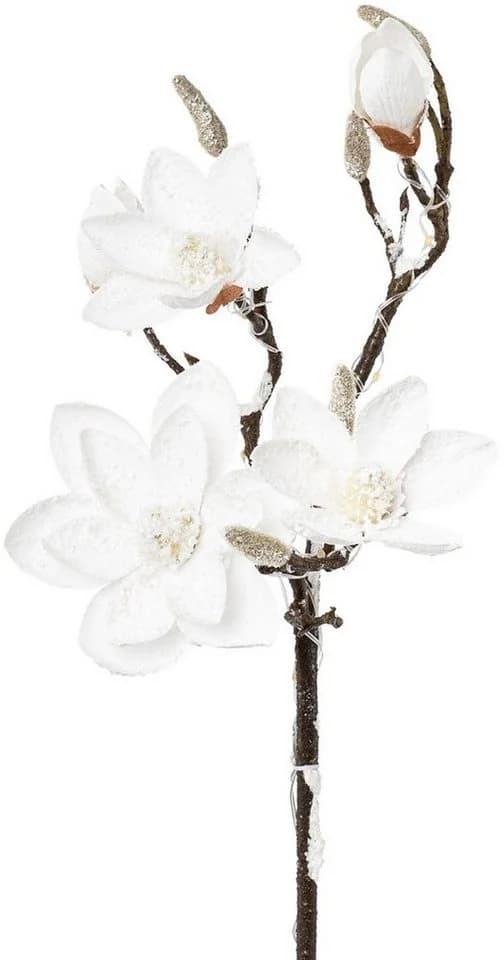 Kunstzweig Magnolie 2er Set Weiß LED Weihnachtsdeko