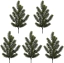 CREATIV DECO Tannenzweig Set 5-tlg. Grün Kunststoff Weihnachtsdeko Bild 1