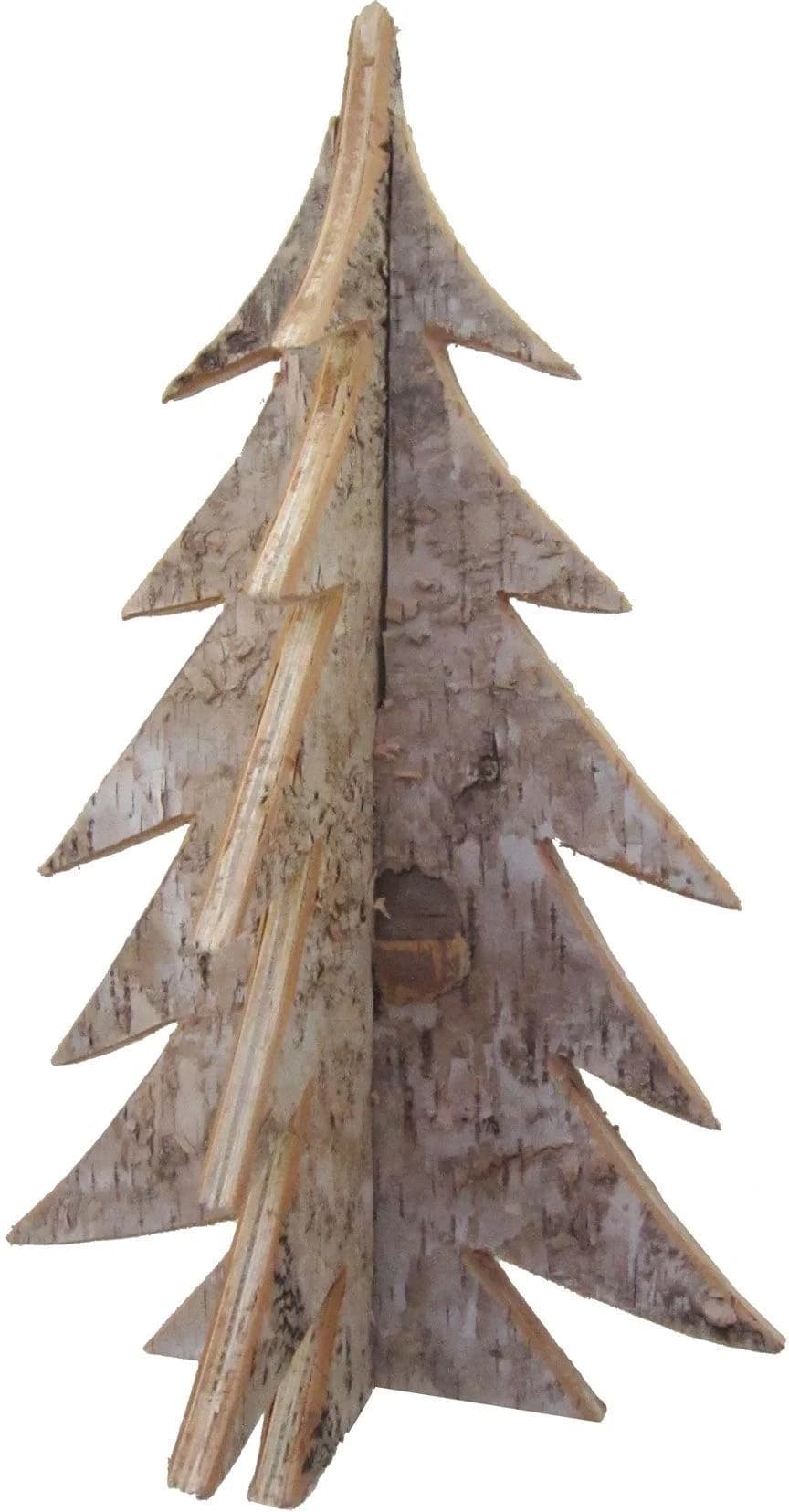 Dekobaum CREATIV DECO Weihnachtsdeko Beige Natur Holzwerkstoff