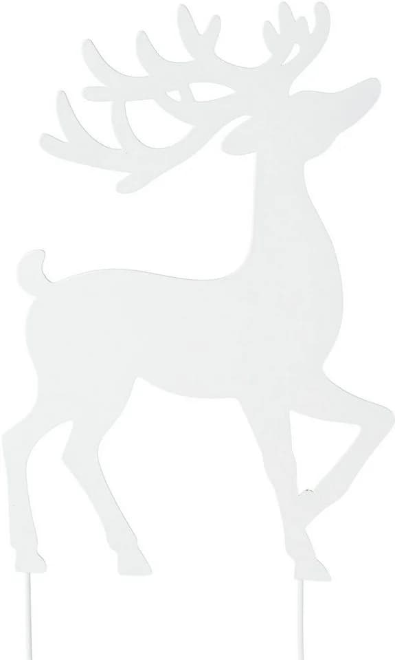 CREATIV DECO Weihnachtsfigur Hirsch 2er Set Weiß Metall