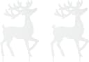 CREATIV DECO Weihnachtsfigur Hirsch 2er Set Weiß Metall Bild 2
