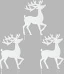 CREATIV DECO Weihnachtsfigur Hirsch 2er Set Weiß Metall Bild 3