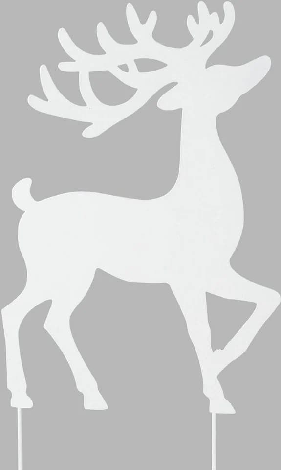CREATIV DECO Weihnachtsfigur Hirsch 2er Set Weiß Metall - Bild 4