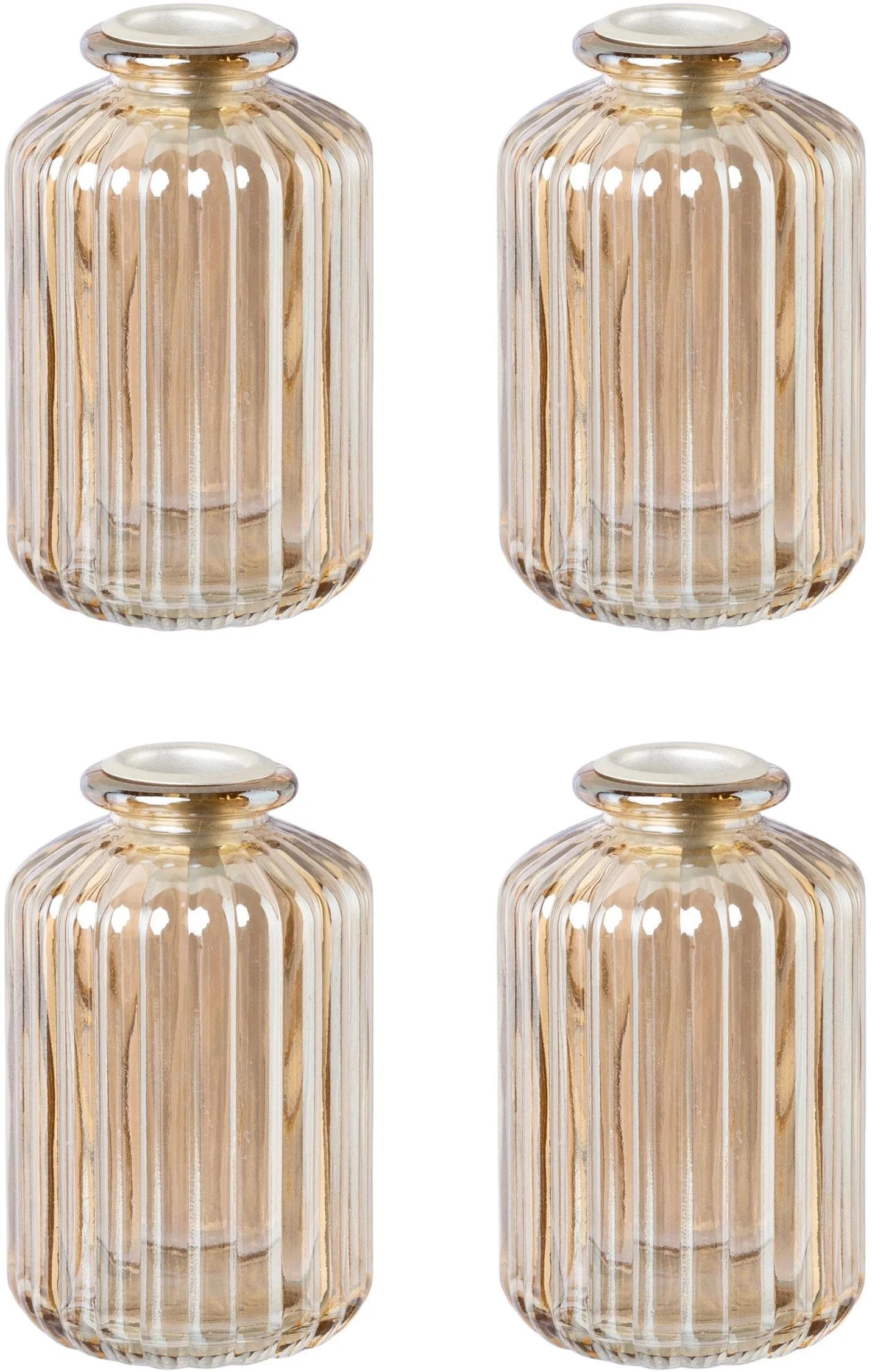 Goldfarbener Glas-Kerzenhalter für Weihnachtsdeko