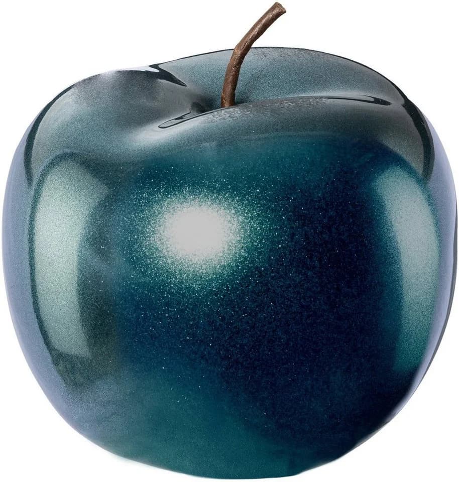 CREATIV DECO Weihnachtsdeko Dekofigur 3er Set Petrol Blau Keramik Glitzer