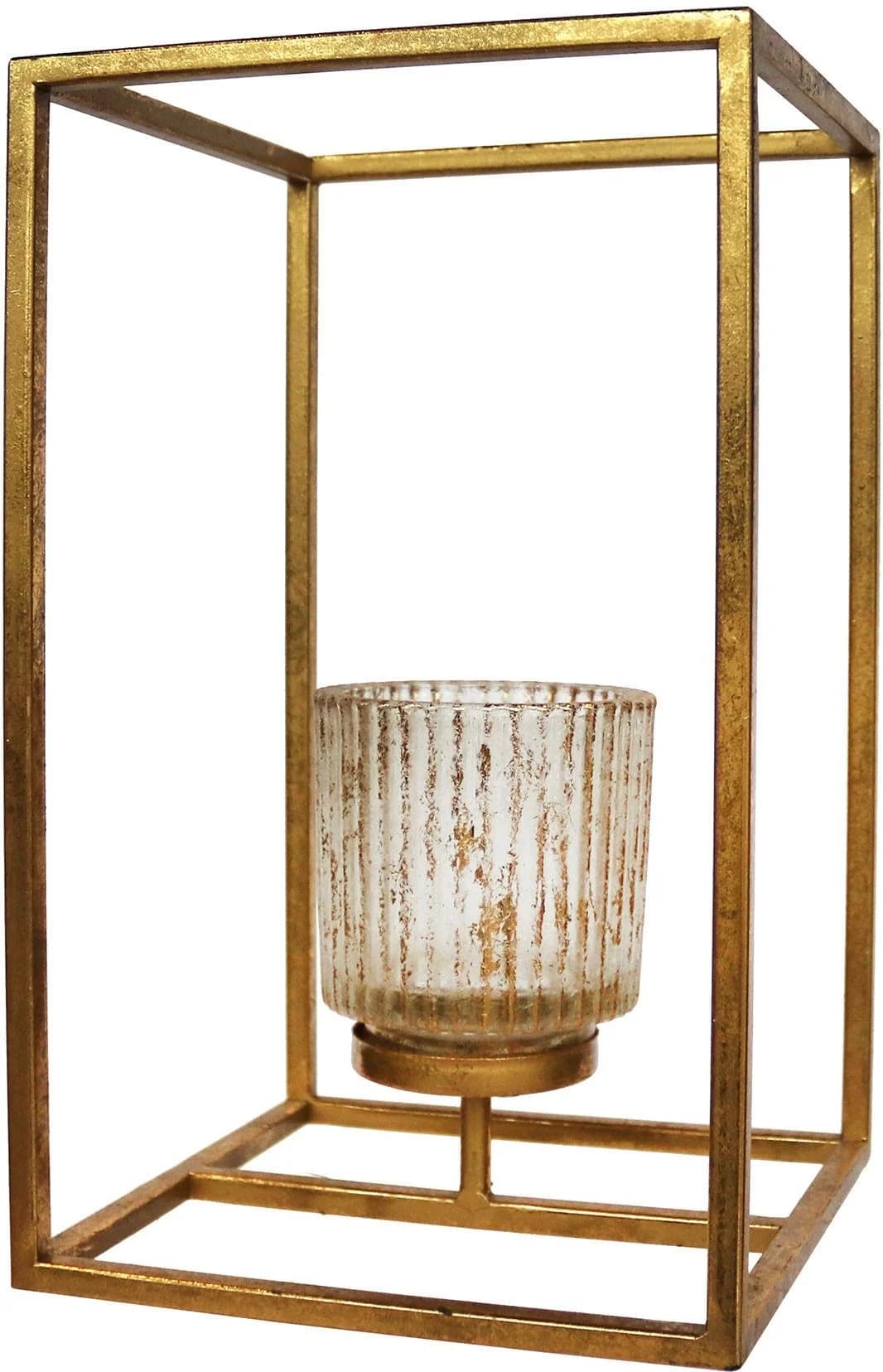 Creativ deco Teelichthalter Glas Reliefstruktur Weihnachtsdeko