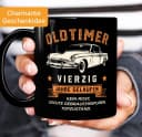 MoonWorks Kaffee-Tasse Oldtimer Retro Design Schwarz Keramik Bild 1