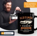 MoonWorks Kaffee-Tasse Oldtimer Retro Design Schwarz Keramik Bild 4