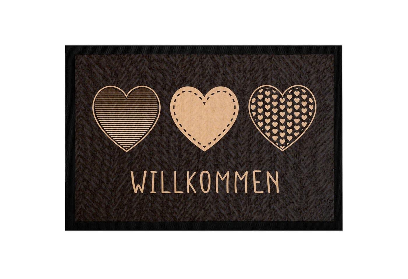 MoonWorks Fußmatte Willkommen Herzen Türmatte Deko Haustür Eingang - Bild 2