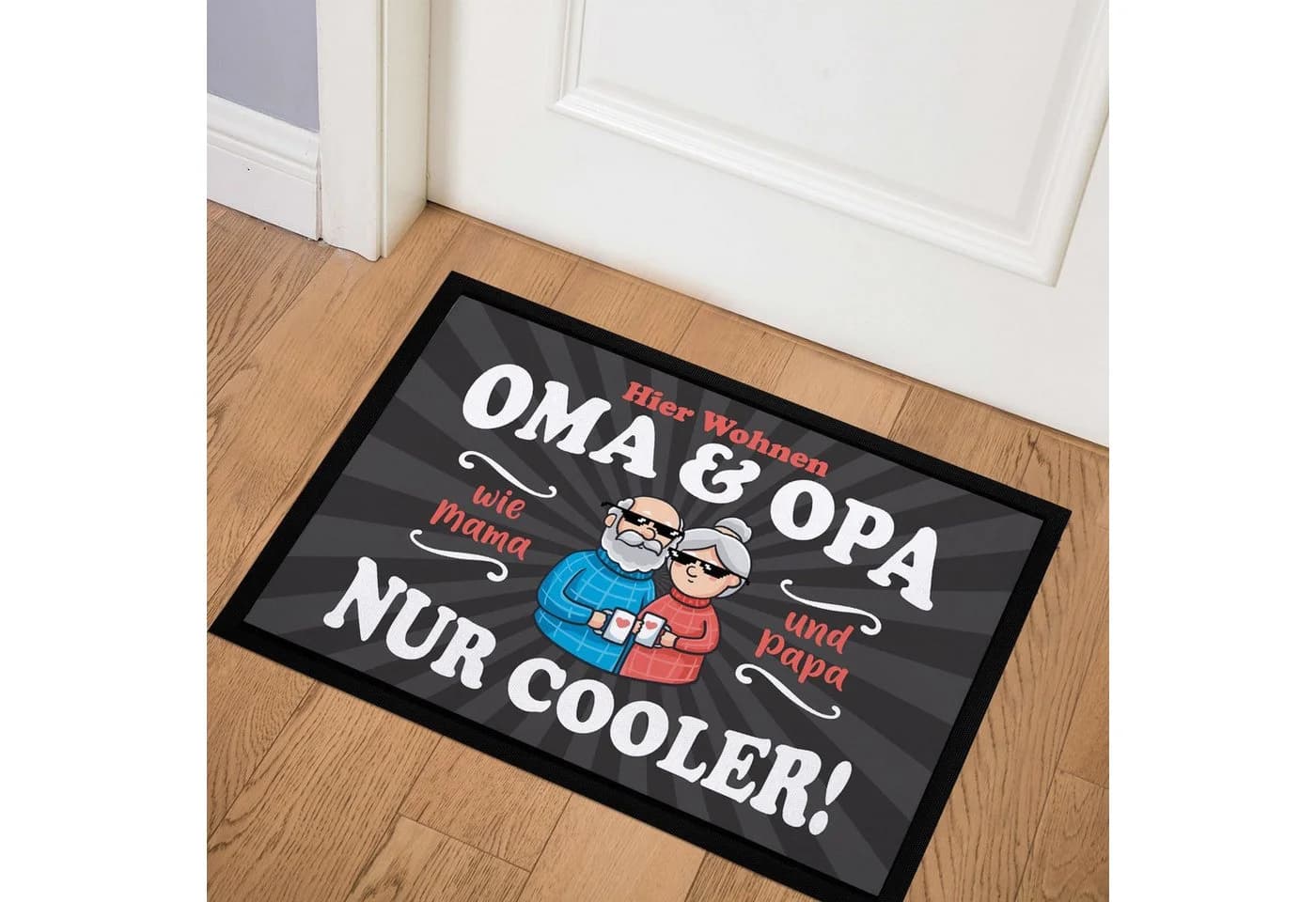 MoonWorks Fußmatte Hier wohnen Oma und Opa Großeltern lustige, rechteckig