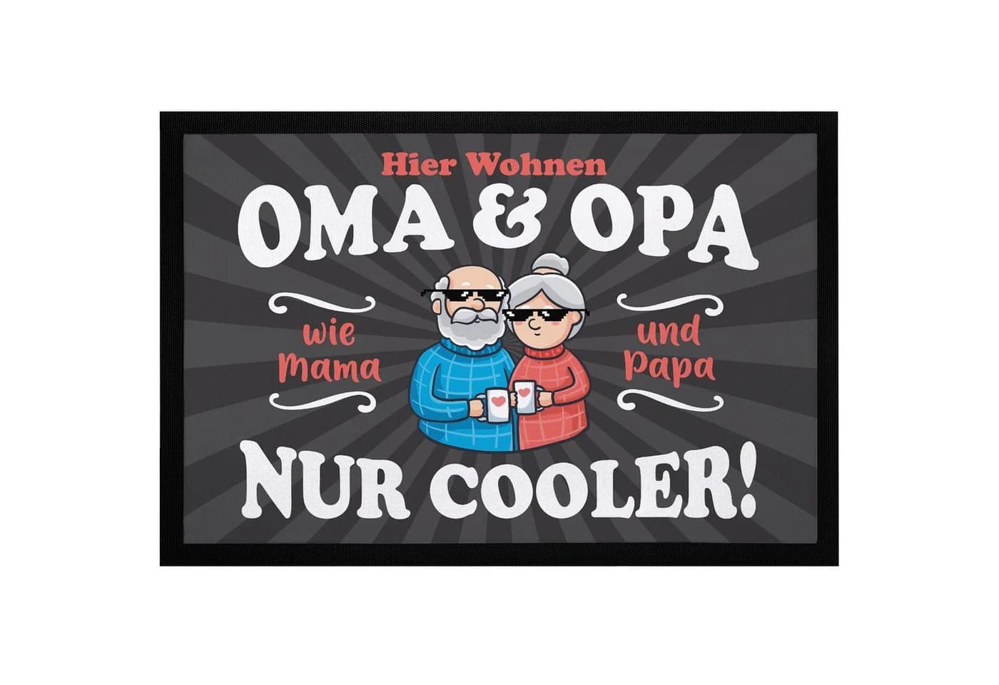 MoonWorks Fußmatte Hier wohnen Oma und Opa Großeltern lustige, rechteckig - Bild 2