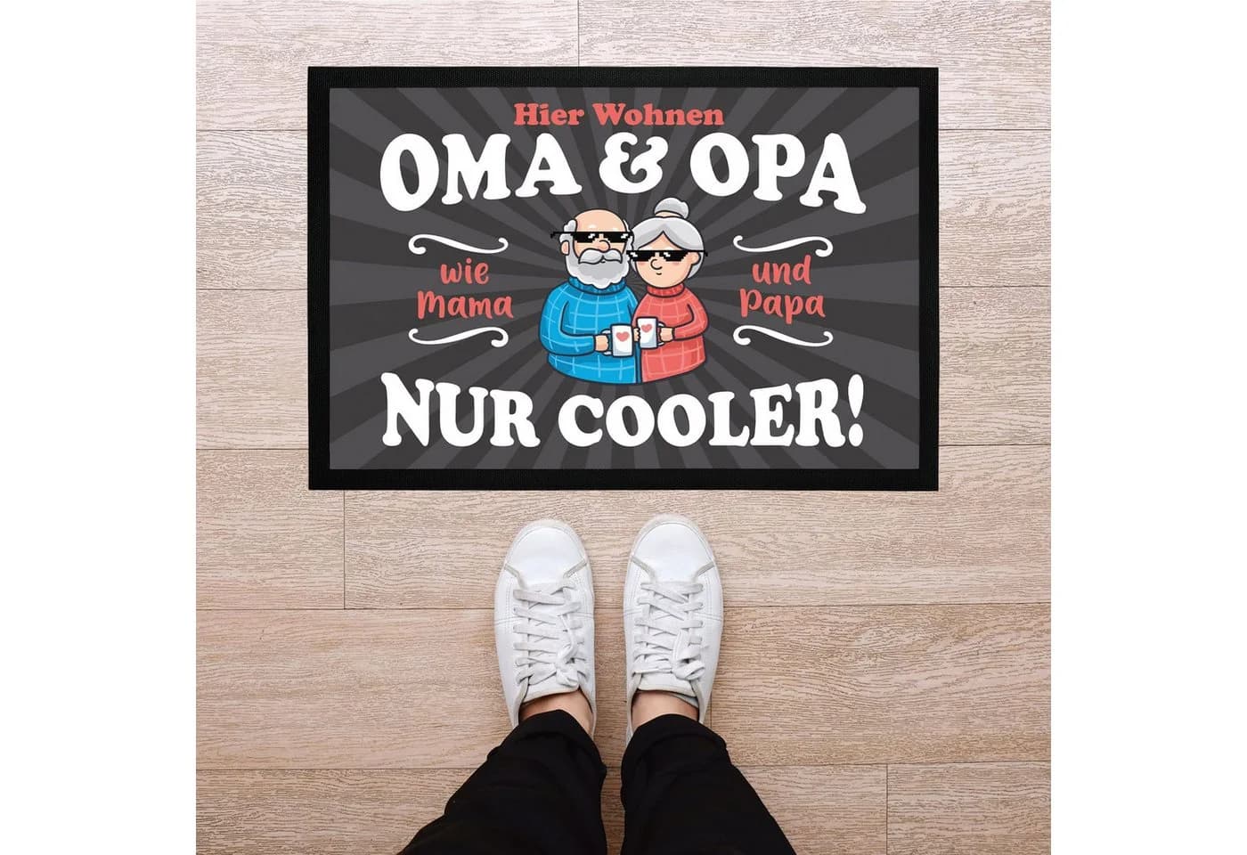 MoonWorks Fußmatte Hier wohnen Oma und Opa Großeltern lustige, rechteckig - Bild 3