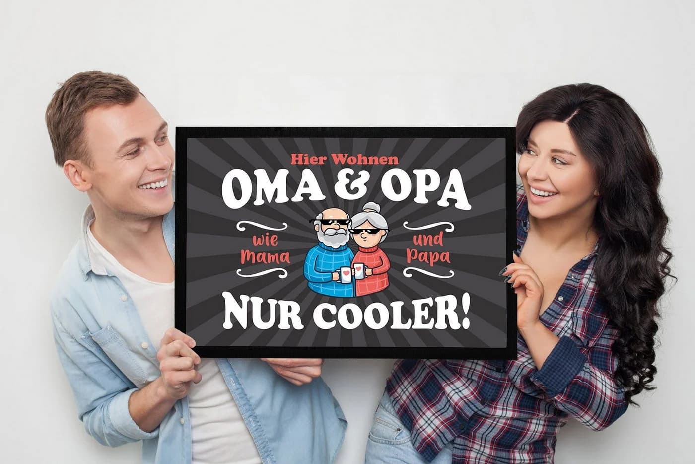 MoonWorks Fußmatte Hier wohnen Oma und Opa Großeltern lustige, rechteckig - Bild 4