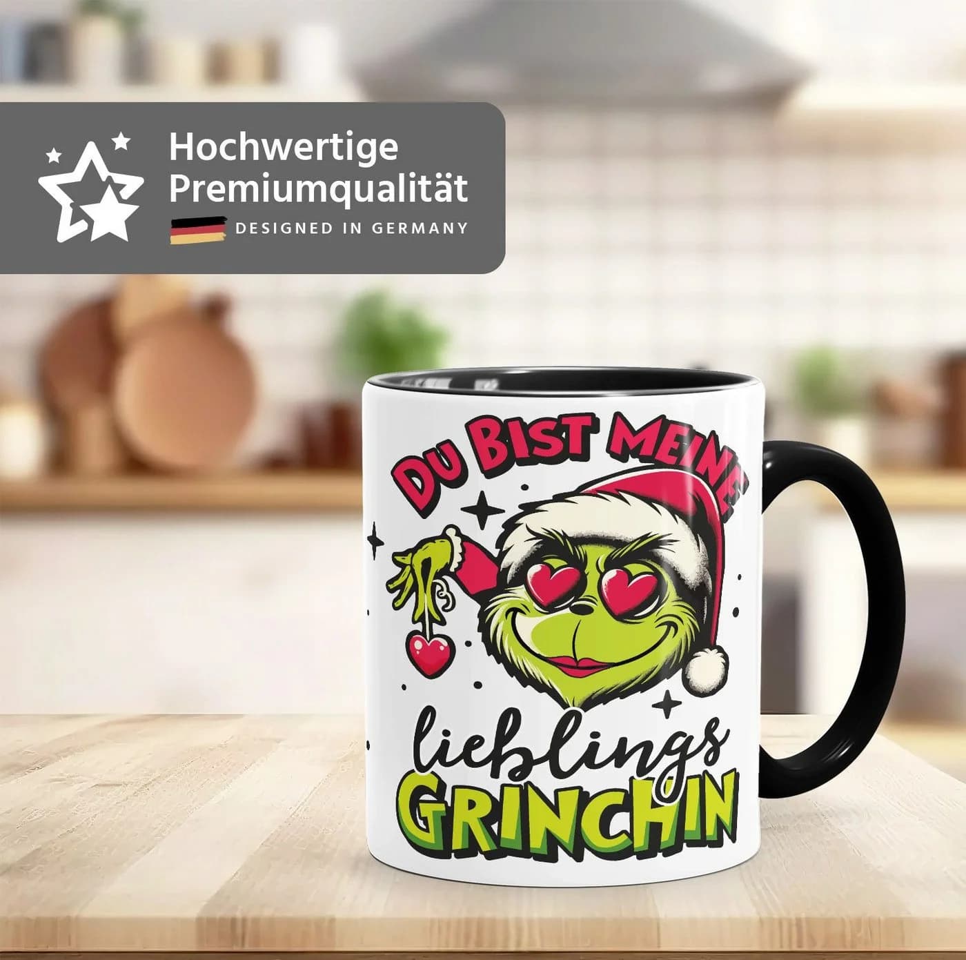 MoonWorks Keramik Tasse Weihnachten Grinch Spruch Schwarz - Bild 3