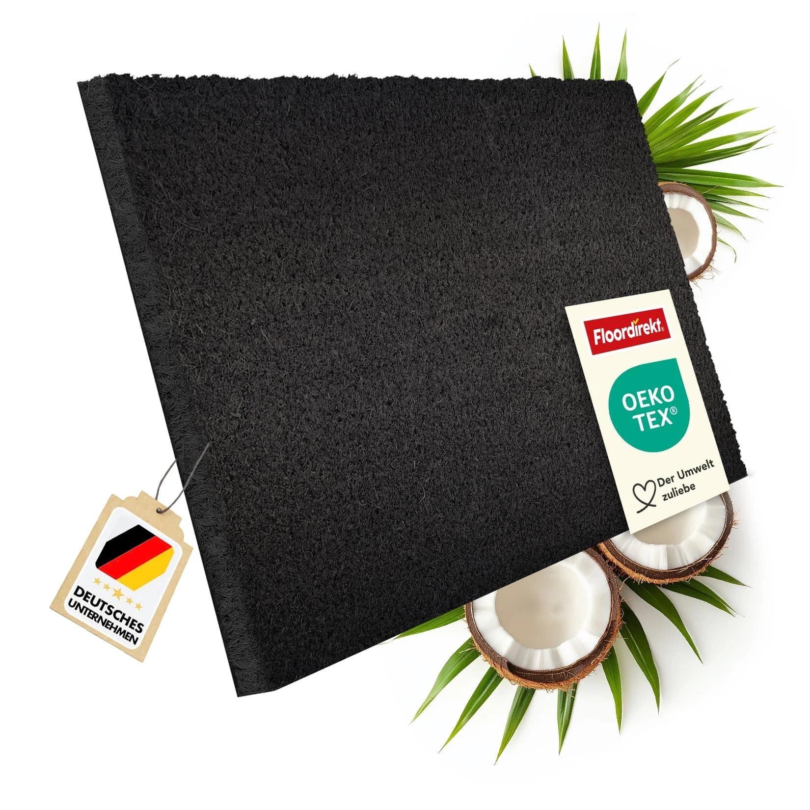 Floordirekt Fußmatte Kokos Schwarz 17 mm