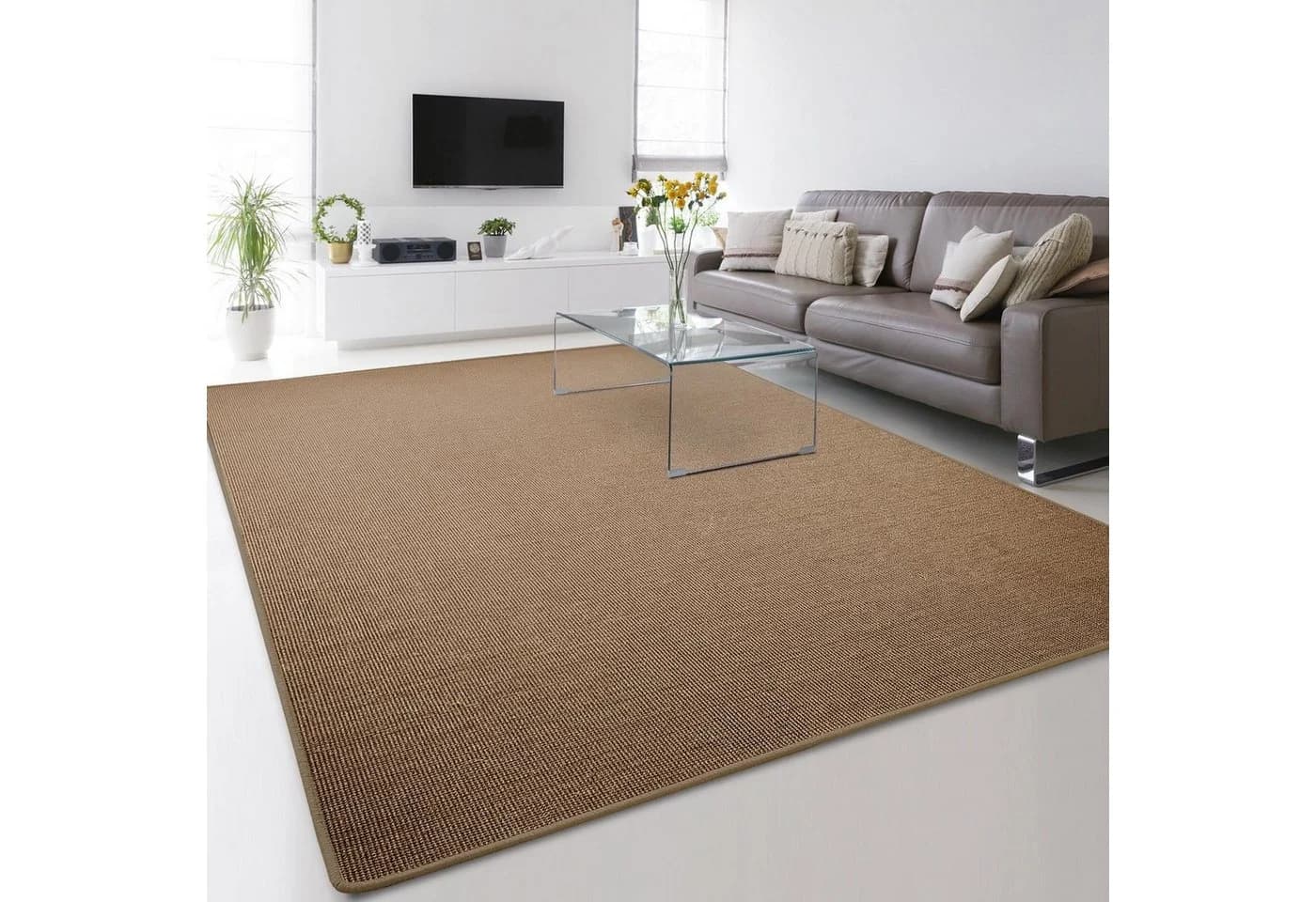 Floordirekt Sisalteppich Sylt – Naturfaser Teppich mit Latexrücken, antistatisch, rechteckig, Höhe: 8 mm, verschiedene Größen & Farben mit Ausfransschutz, für Fußbodenheizungen - Bild 5