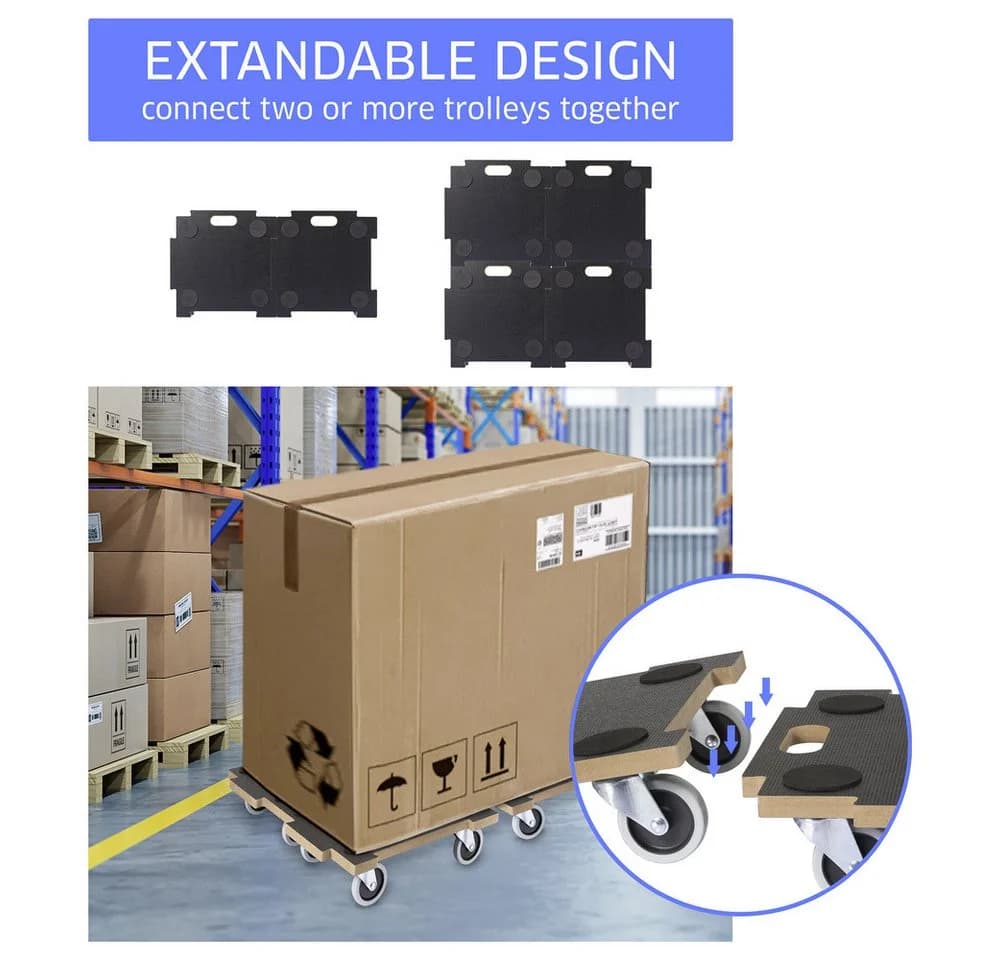 TOOLCRAFT Transportroller Erweiterbare Rollplatte MDF Traglast 200 kg - Bild 5