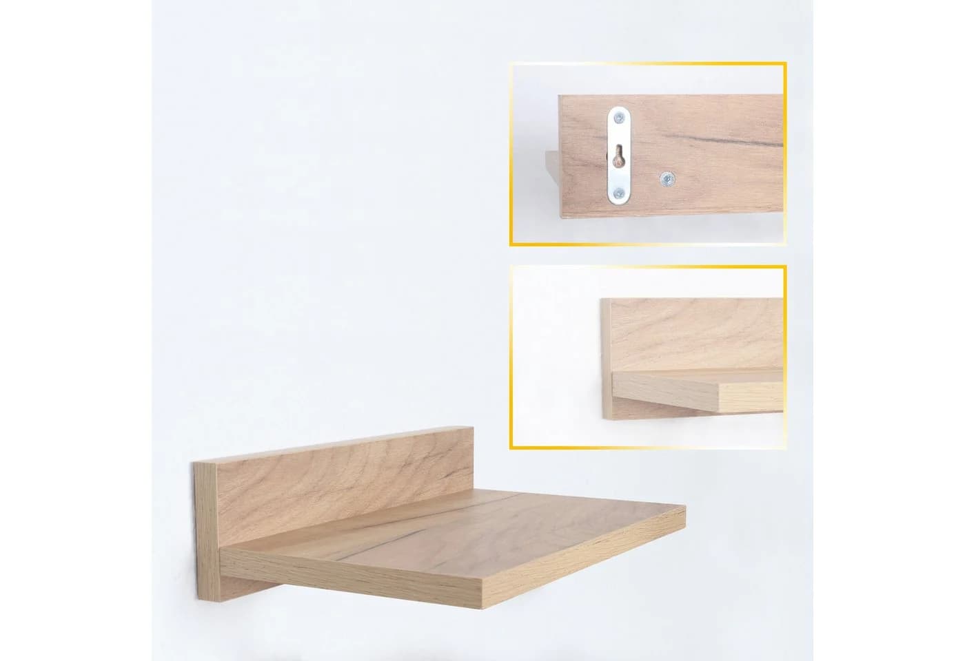 RICOO Wandboard WM057-EG Beige Schwebendes Wandregal - Bild 5
