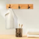 RICOO Garderobenleiste MH023S-N Bambus Klappbar Beige Bild 3