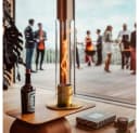 höfats Tischfeuer SPIN 120 Gold Rotierender Kamineffekt Bild 3