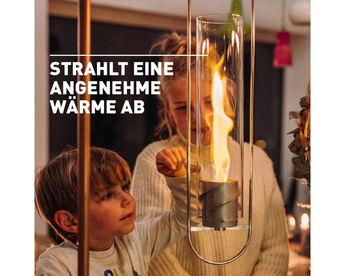 höfats SPIN Hängefeuer Dekokamin Edelstahl Silber