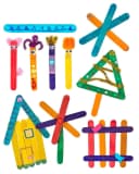 Betzold Bastelnaturmaterial Holzstäbchen, breit Bunt Bild 5