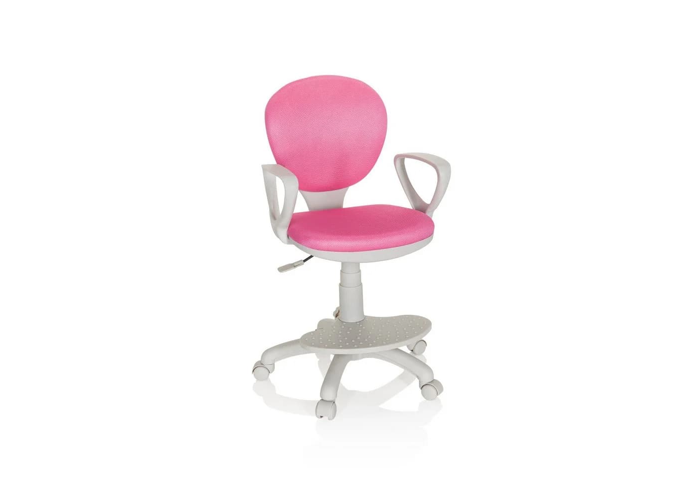 hjh OFFICE Kinderdrehstuhl KID COLOUR G1 Stoff Rosa Grau mit Armlehnen - Bild 3