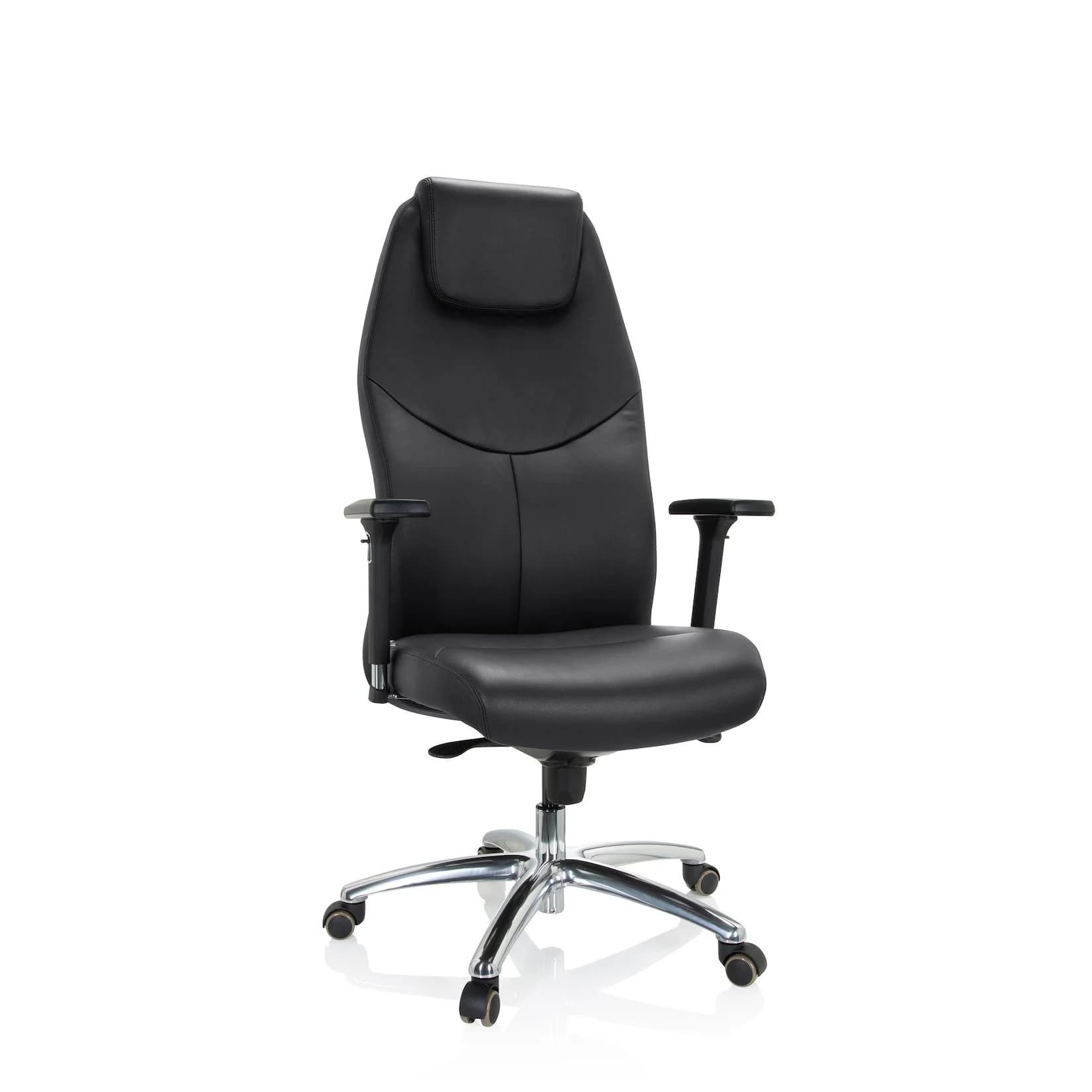 hjh OFFICE Profi Chefsessel FERRARA Leder mit Armlehnen höhenverstellbar